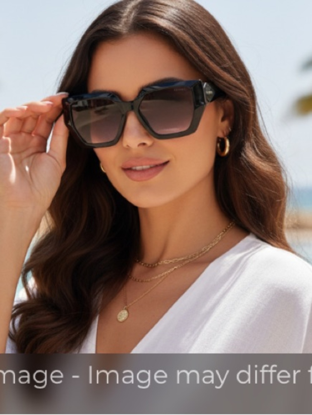GUESS Black Frame with Gradient Gray Lenses Square Sunglasses